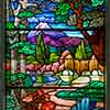 Stained glass window, Cathedral Mausoleum, Greenwood Memorial Park photo, April 2024