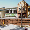 Hollywood Pictures Backlot Red Trolley construction March 2010