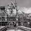 Walt Disney viewing Sleeping Beauty Castle Construction May 8, 1955