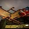 White Star Line deck chair and blanket, Titanic The Exhibition, Los Angeles, December 2023