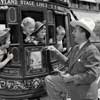 Disneyland Stagecoach on the Walt Disney Studio lot, July 27, 1954 with Walt Disney