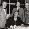 Walt Disney signing the ABC deal, 1954
