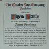 Disneyland Aunt Jemima Pancake House Certificate for Aylene Lewis August 1960