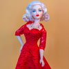 Gene Marshall vinyl doll wearing red dress from Dial M For Murder by Diane Wagner outfit