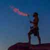 Ryan Moore firebreathing at La Jolla Wind and Sea beach December 2014