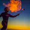 Ryan Moore firebreathing at La Jolla Wind and Sea beach December 2014