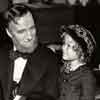 Frank McGlynn, Sr. and Shirley Temple on set of The Littlest Rebel, 1935