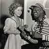 Shirley Temple and Bill Robinson during filming of Wee Willie Winkie, 1937