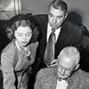 Shirley Temple with attorneys George Stahlman and Clore Warne filing for divorce, December 5, 1949