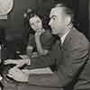 Shirley Temple and radio engineer John Schneller, 1941