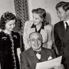 Shirley Temple with Louis B. Mayer, Mickey Rooney, and Judy Garland at MGM, February 18, 1941