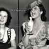 Shirley Temple visits Deanna Durbin at Universal on the set of Spring Parade, 1940