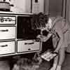 Shirley Temple at home with her dog Ching Ching