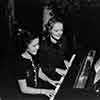 Shirley Temple at home at the piano, 1940