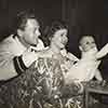 Shirley Temple at home with John Agar and daughter Susan, 1949