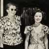 Shirley and Gertrude Temple leaving the Beverly Hills dress shop that made her bridal gown, September 10, 1945