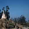 Cinderella Castle, French Village, and Tremaine Chateau in Disneyland Storybook Land 1950s