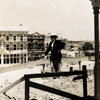 Disneyland Town Square construction with Walt Disney 1955