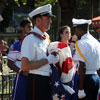 Disneyland Town Square flag lowering ceremony July 2011