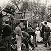 Vivien Leigh, Thomas Mitchell, and George Cukor filming deleted opening scene, Gone with the Wind, 1939