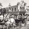 Disneyland Alice in Wonderland Grand Opening parade with Walt Disney and Mouseketeer Karen Pendleton, July 14, 1958