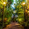 Chateau Marmont Buddah statue near cottages, April 2017