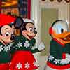Mickey and Minnie Mouse with Donald Duck in Disneyland Town Square at Christmas, December 2007