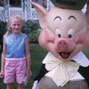 With the Little Pig outside of Red Wagon Inn, September 1964