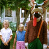 Big Bad Wolf outside of Disneyland Red Wagon Inn, September 1964