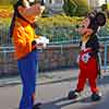 Goofy and Mickey Mouse at Disneyland it's a small world attraction, January 2007