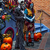 Jack and Sally in Disneyland New Orleans Square at Christmas, December 2015