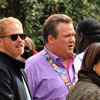 Photo of Modern Family taping at Disneyland with Jesse Tyler Ferguson, Eric Stonestreet, and Aubrey Anderson-Emmons, February 29, 2012