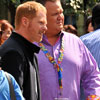 Photo of Modern Family taping at Disneyland with Jesse Tyler Ferguson, Eric Stonestreet, and Aubrey Anderson-Emmons, February 29, 2012