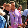 Photo of Modern Family taping at Disneyland with Jesse Tyler Ferguson, Eric Stonestreet, and Aubrey Anderson-Emmons, February 29, 2012