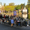 Photo of Modern Family taping at Disneyland with Jesse Tyler Ferguson, Eric Stonestreet, and Aubrey Anderson-Emmons, February 29, 2012