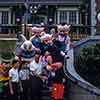 The Three Little Pigs, The White Rabbit, The Mad Hatter, Mickey and Minnie Mouse at the Disneyland Main Street Train Station, October 1960