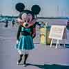 Minnie Mouse at Disneyland parking lot, February 20, 1960