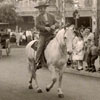 Zorro (Guy Williams) fencing with Captain Monastero (Britt Lomand) at Disneyland atop the Mark Twain