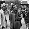 Guy Williams and Walt Disney on the set of Zorro, 1957