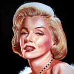 Portrait of Marilyn Monroe wearing White Fur