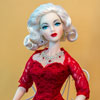 Gene Marshall vinyl doll wearing red dress from Dial M For Murder by Diane Wagner outfit