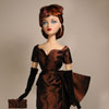 Photo of vinyl Gene Marshall doll wearing Cognac Evening