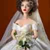 Gene Marshall in Franklin Mint Jacqueline Kennedy porcelain doll wedding outfit