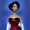 Franklin Mint Elizabeth Taylor vinyl doll wearing Classical Burgundy