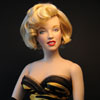 Franklin Mint Marilyn Monroe doll wearing Tiger Stripe Seven Year Itch costume
