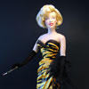 Franklin Mint Marilyn Monroe doll wearing Tiger Stripe Seven Year Itch costume