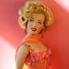 Marilyn Monroe Franklin Mint doll in  a costume from Gentlemen Prefer Blondes