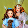 Tonner Wizard of Oz Billie Burke as Glinda and Judy Garland as Dorothy dolls; Toto from Mattel