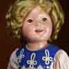 Shirley Temple Ideal 18 inch composition doll wearimg Poor Little Rich Girl Emblem Dress