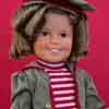 Shirley Temple 1972 Ideal vinyl doll wearing Danbury Mint Wee Willie Winkie Traveling Suit